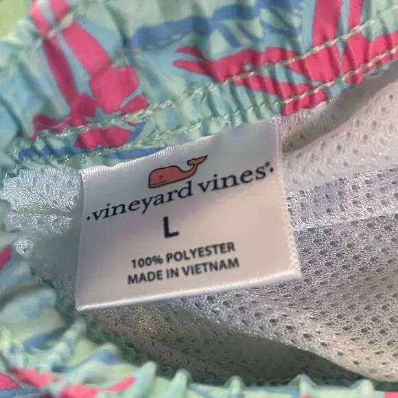 Vineyard Vines Starfish Pink Green Blue Swim Trunks Size Large - Picture 3 of 4
